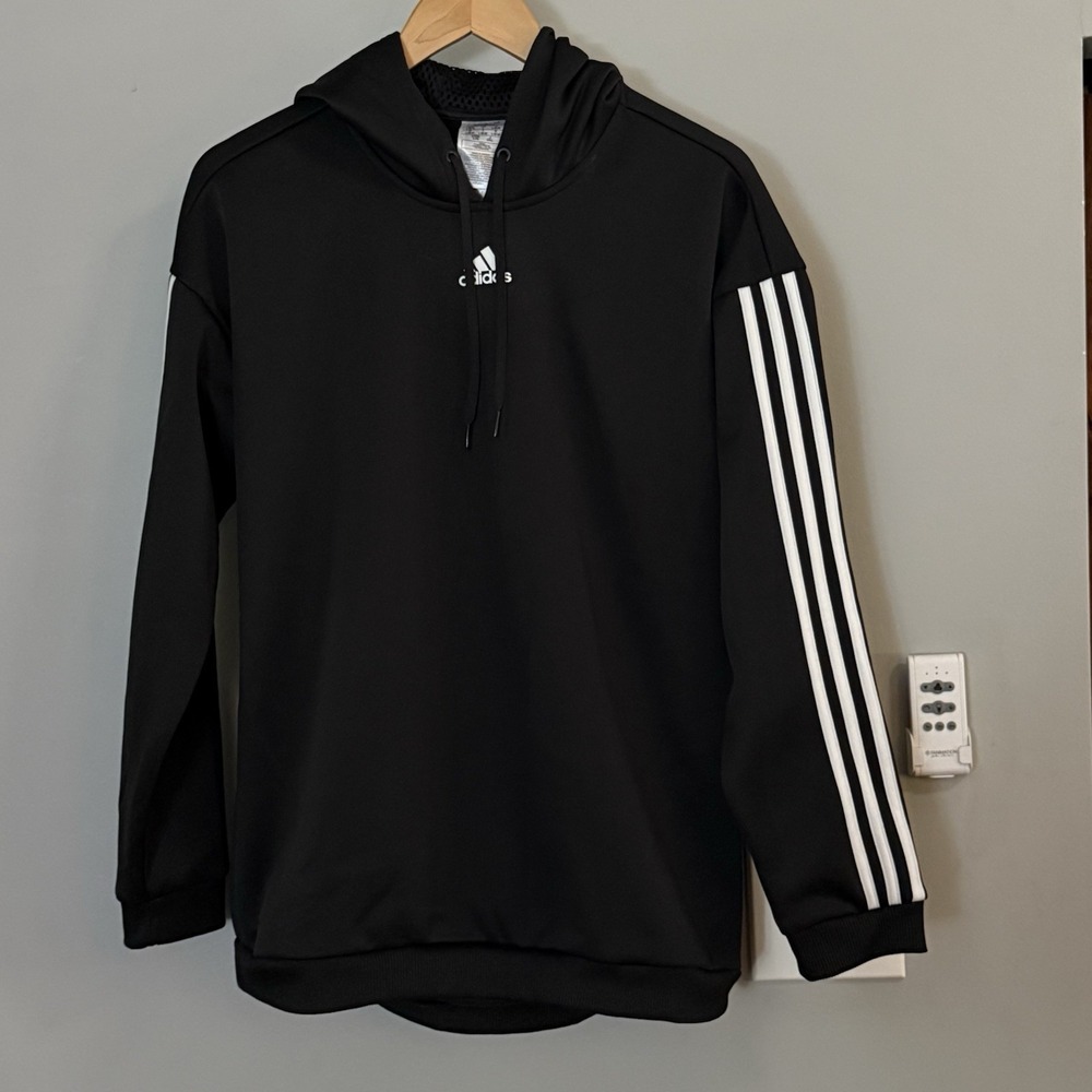 Adidas Hoodie Mesh Hood Lining 3 Stripe Sleeve Detail Athletic Lounge Large‎